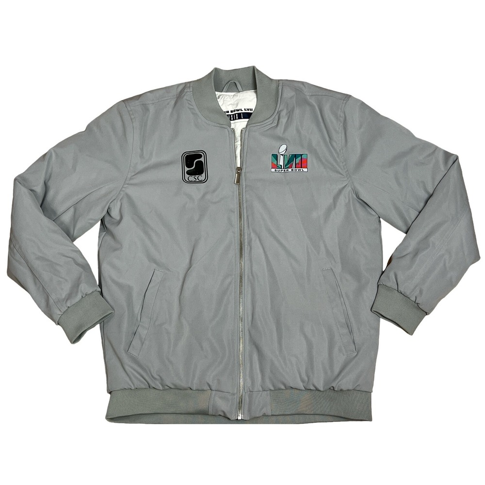 Super Bowl LVII 2023 STAFF Guest Services Full Zip Jacket Gray Unisex Large NFL